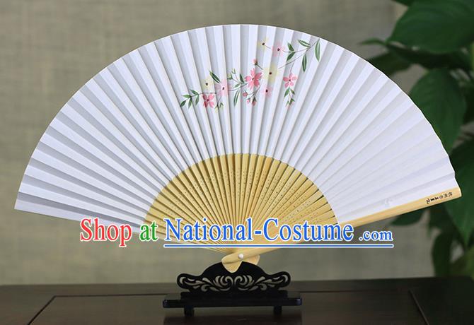 Traditional Chinese Ink Painting Flowers Art Paper Fan China Bamboo Accordion Folding Fan Oriental Fan