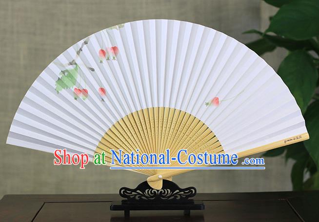 Traditional Chinese Ink Painting Hawthorn Art Paper Fan China Bamboo Accordion Folding Fan Oriental Fan