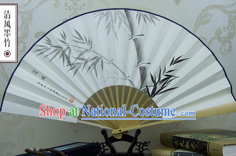 Traditional Chinese Hand Ink Painting Bamboo Paper Fan China Accordion Folding Fan Oriental Fan