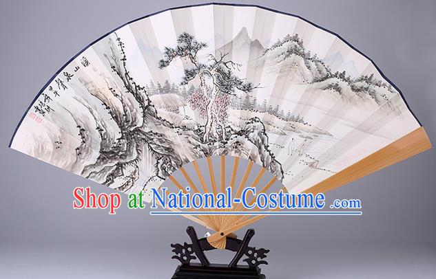 Traditional Chinese Handmade Ink Painting Paper Folding Fan China Accordion Fan Oriental Fan