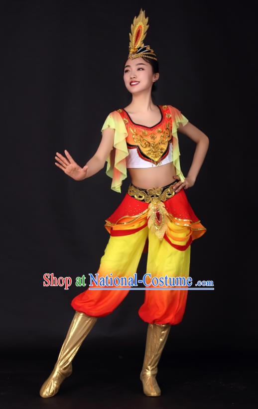 Chinese Traditional Xinjiang Uygur Dance Clothing China Uyghur Nationality Stage Performance Costume for Women