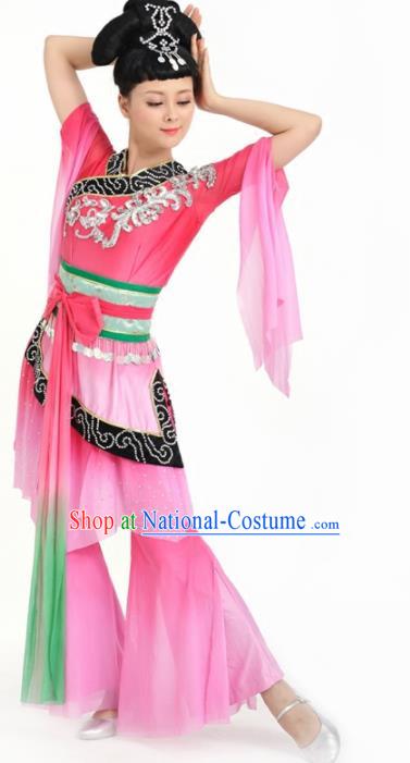 Chinese Flying Apsaras Dance Pink Dress Traditional Classical Dance Stage Performance Costume for Women