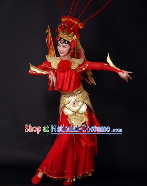 Chinese Traditional Classical Dance Red Dress China Opera Dance Stage Performance Costume for Women