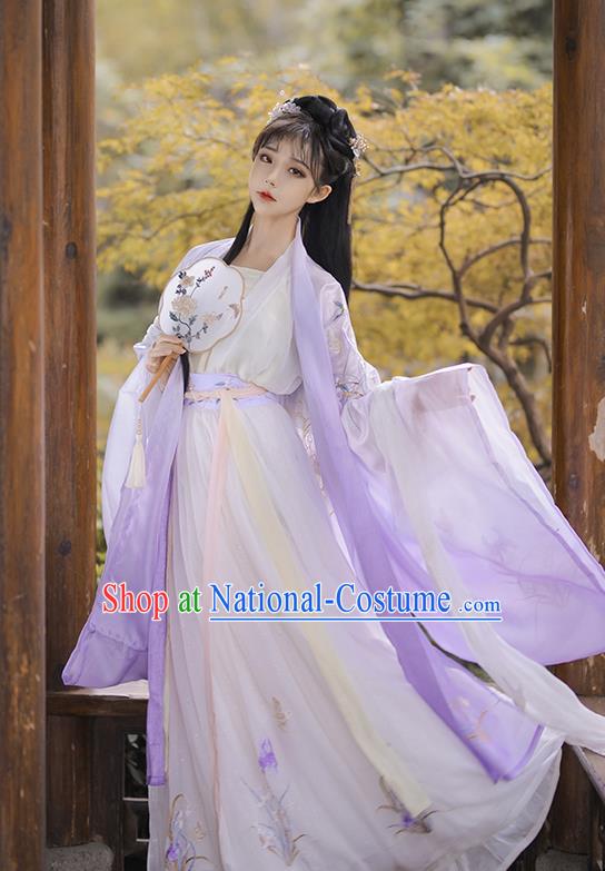 Chinese Traditional Tang Dynasty Princess Historical Costume Ancient Patrician Lady Hanfu Dress for Women