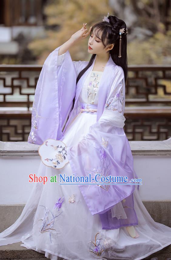 Chinese Traditional Tang Dynasty Princess Historical Costume Ancient Patrician Lady Hanfu Dress for Women