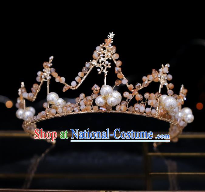 Top Grade Bride Beads Royal Crown Wedding Hair Accessories for Women