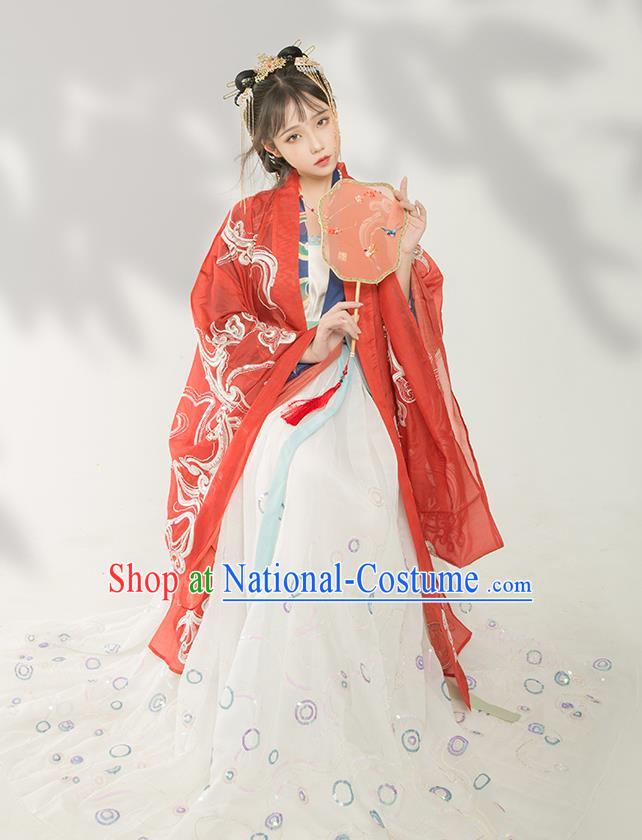 Chinese Traditional Tang Dynasty Court Infanta Historical Costume Ancient Royal Princess Hanfu Dress for Women