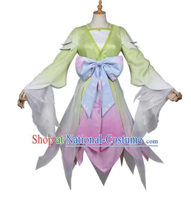 Halloween Cosplay Costume Fairy Princess Green Dress for Women