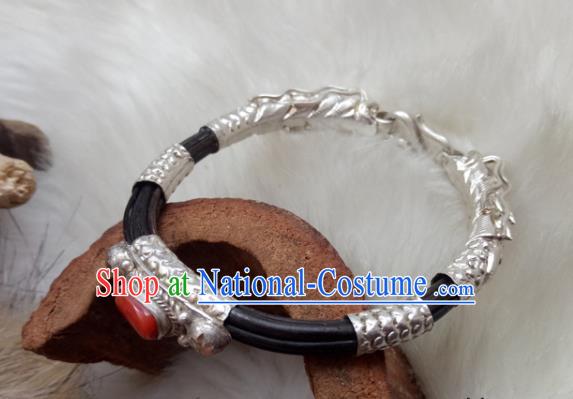 Chinese Zang Nationality Bracelet Handmade Traditional Tibetan Ethnic Jewelry Accessories for Women