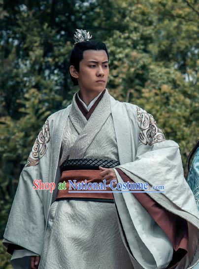 Chinese Ancient Swordsman Historical Drama Love is More Than A Word Costume and Headpiece for Men