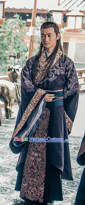 Chinese Ancient Noble Prince Historical Drama Love is More Than A Word Costume and Headpiece for Men