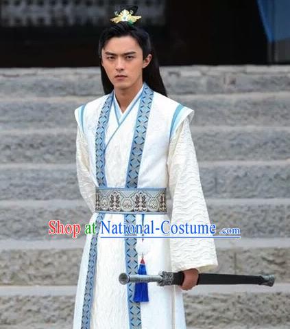 Chinese Ancient Swordsman Castellan Jingnan Sumu Historical Drama Devastating Beauty Costume and Headpiece for Men