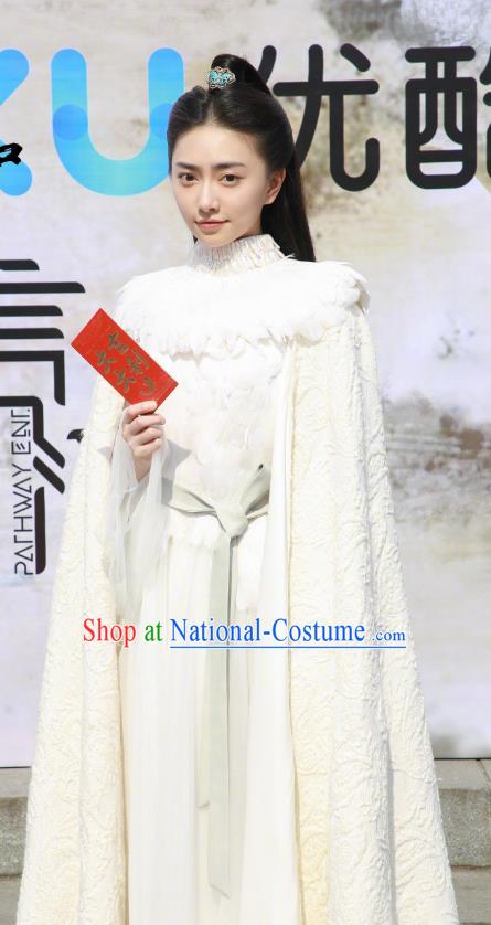 Drama Xia Tan Jian Bu Zhi Chinese Ancient Female Assassin Zhan Shiqi Dress Costume and Headpiece for Women