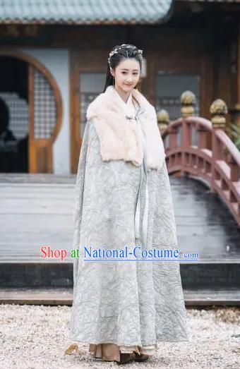 Drama Xia Tan Jian Bu Zhi Chinese Ancient Female Killer Ming Yue Dress Costume and Headpiece for Women