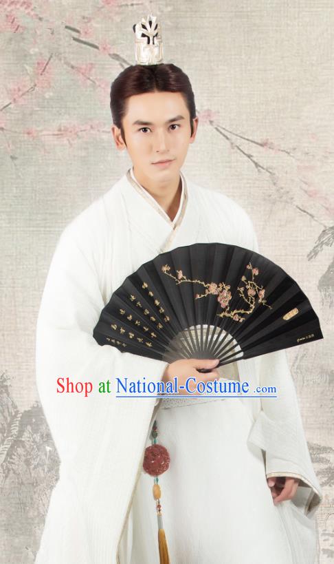 Chinese Ancient Qin Prince Long Feiye Clothing Historical Drama Legend of Yun Xi Costume and Headpiece for Men