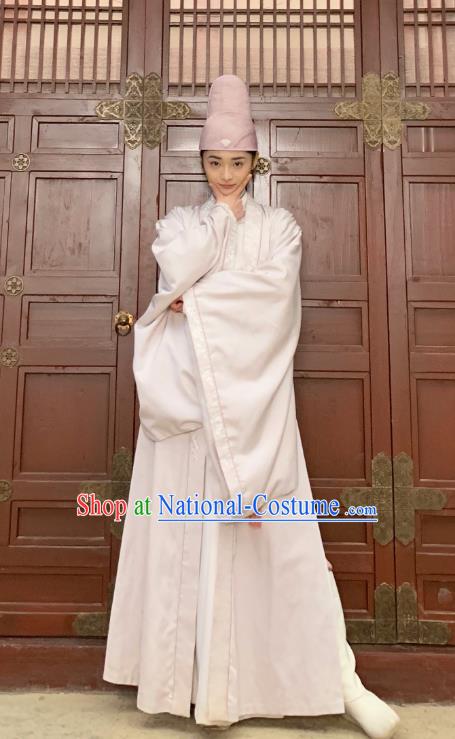 Drama Miss Truth Chinese Ancient Tang Dynasty Female Forensic Ran Yan White Dress Costume and Headpiece for Women