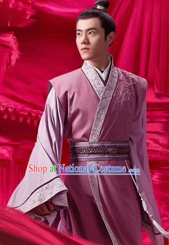 Chinese Ancient Tang Dynasty Nobility Childe Xiao Song Clothing Historical Drama Miss Truth Costume and Headpiece for Men