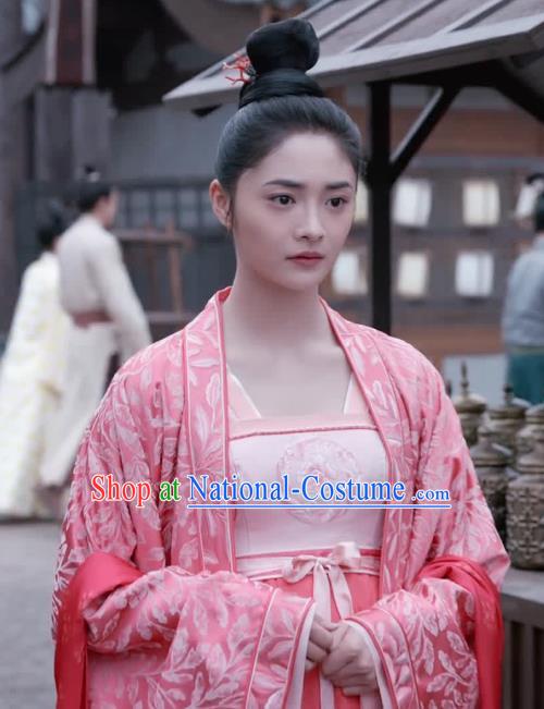 Drama Miss Truth Chinese Ancient Noble Lady Ran Yan Hanfu Dress Tang Dynasty Costume and Headpiece for Women