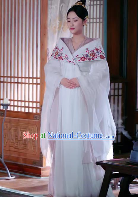 Chinese Ancient Princess Chang Le Hanfu Dress Drama The Love Lasts Two Minds Costume and Headpiece for Women