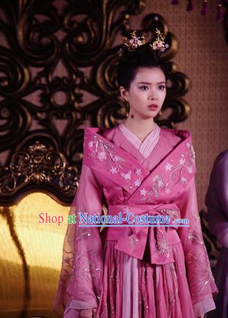 Chinese Ancient Infanta Wang Zesheng Hanfu Dress Drama The Love Lasts Two Minds Costume and Headpiece for Women