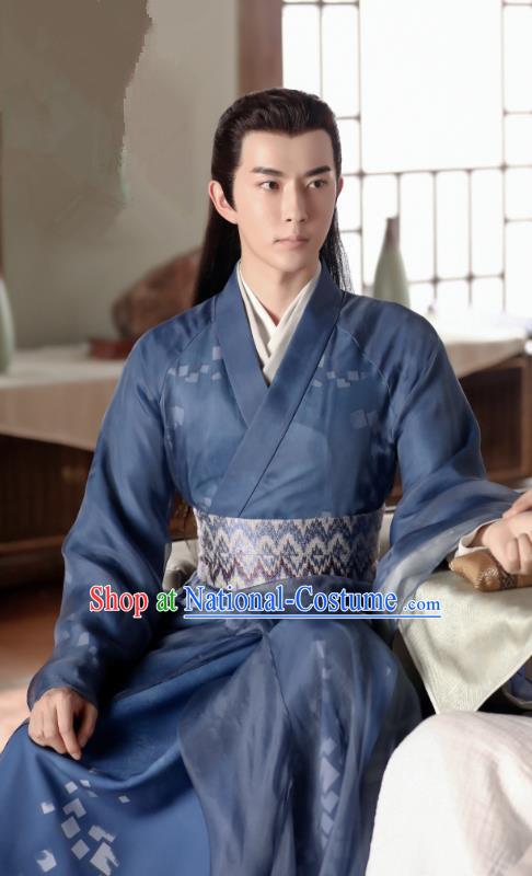 Chinese Ancient Royal Prince Jing Ci Clothing Historical Drama The Love Lasts Two Minds Costume and Headpiece for Men