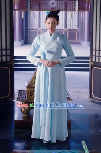 Chinese Ancient Palace Maid Hanfu Dress Drama The Love Lasts Two Minds Costume and Headpiece for Women