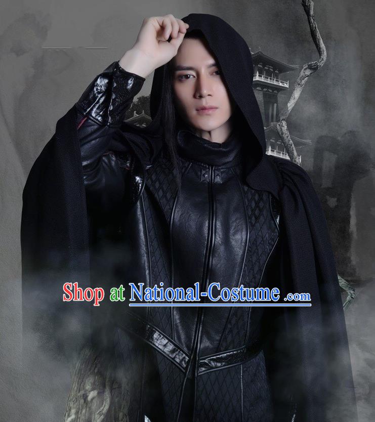 Chinese Ancient Monk Zhi Neng Clothing Historical Drama Colourful Bone Costume and Headpiece for Men