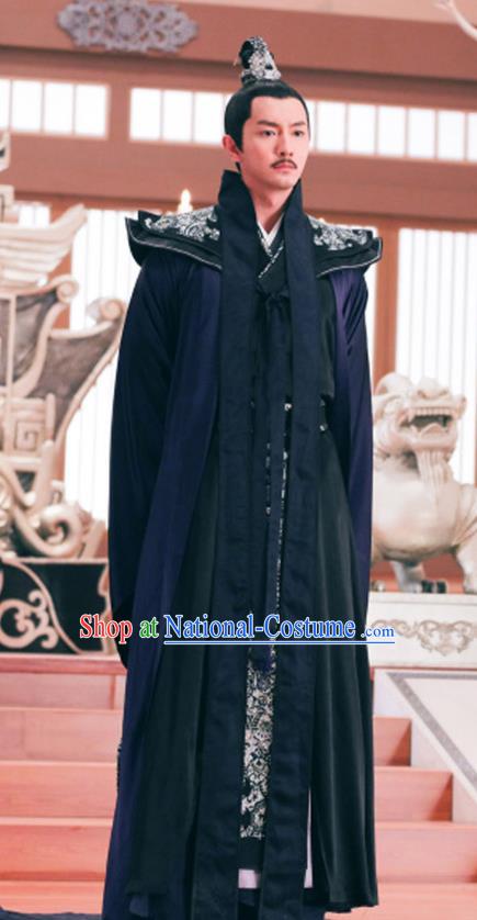 Chinese Ancient Prime Minister Feng Ruge Clothing Historical Drama Colourful Bone Costume and Headpiece for Men