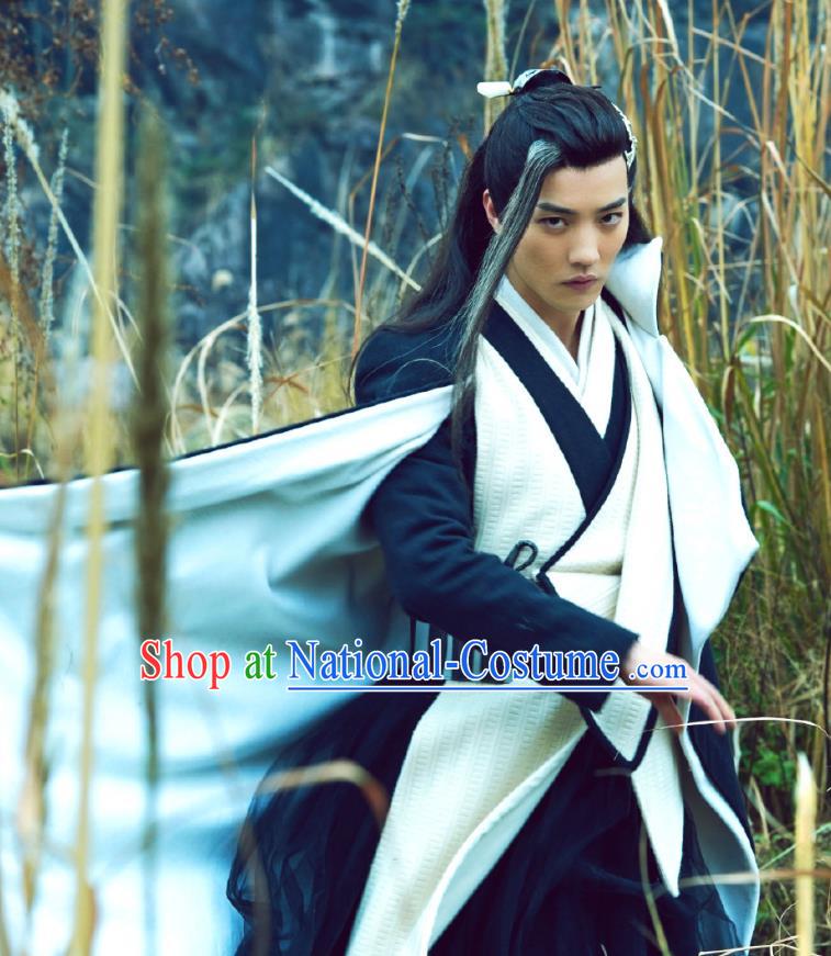 Chinese Ancient Healer Swordsman Ye Xiaoxiao Clothing Historical Drama Xia Tan Jian Bu Zhi Costume for Men