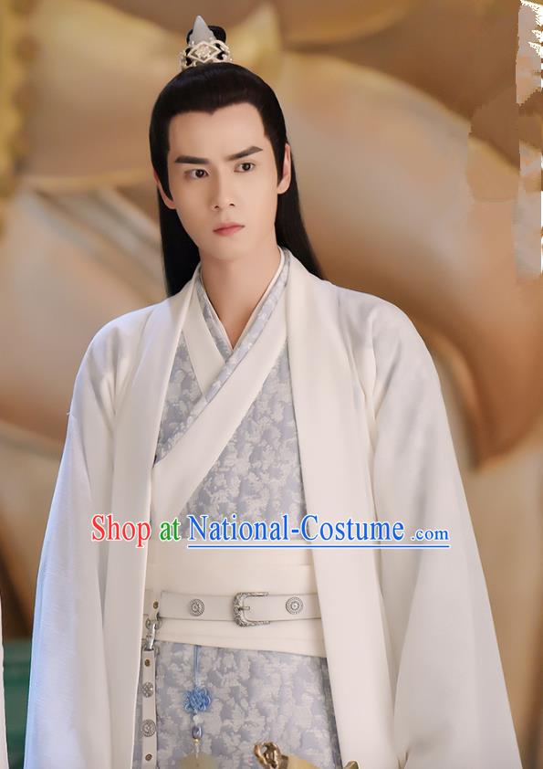 Chinese Ancient Swordsman Childe Hua Wuque Clothing Historical Drama Handsome Siblings Costume and Headpiece for Men