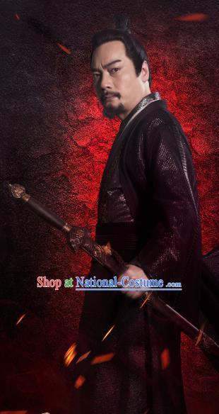 Chinese Ancient Swordsman Jiang Biehe Clothing Historical Drama Handsome Siblings Costume and Headpiece for Men