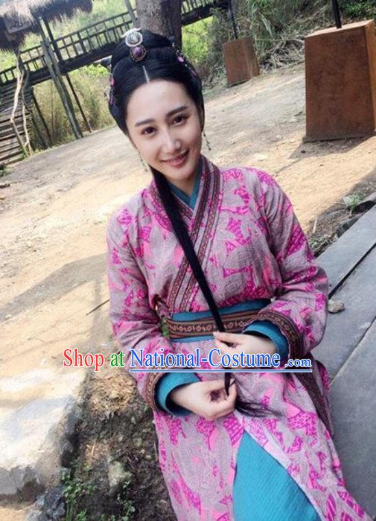 Chinese Historical Drama The Legend of Zu Ancient Swordsman Hui Er Costume and Headpiece for Women