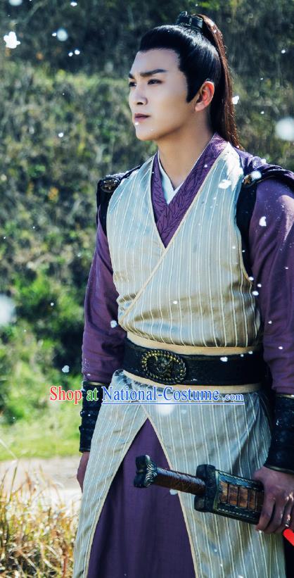 Chinese Ancient Qin Dynasty Swordsman Lian Jin Historical Drama A Step Into The Past Costume for Men