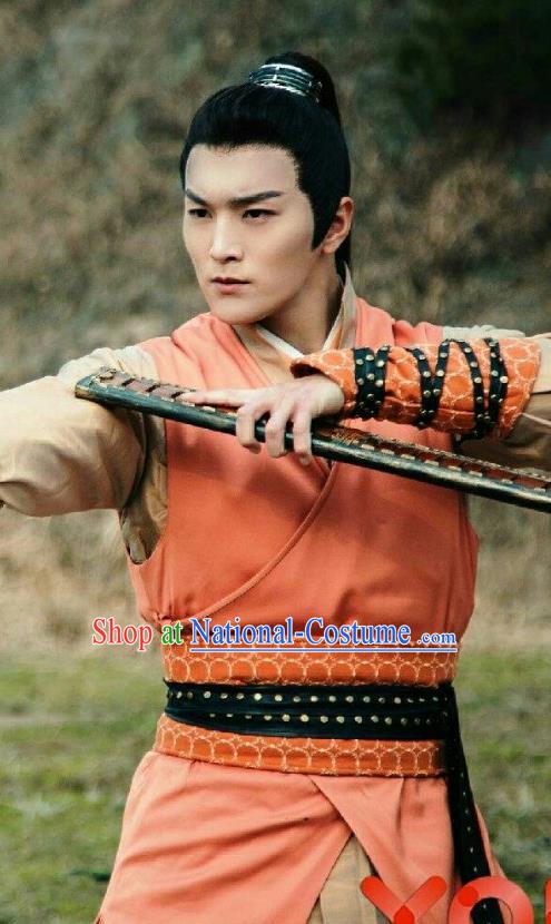 Chinese Ancient State of Qin Swordsman Lian Jin Historical Drama A Step Into The Past Costume for Men