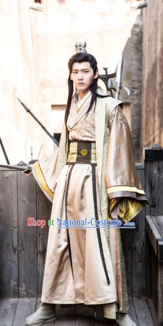 Chinese Ancient Royal Highness Mo Liancheng Clothing Historical Drama The Eternal Love Costume and Headwear for Men