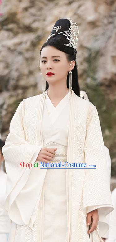 Chinese Ancient Yao Yue Palace Castellan Hanfu Dress Drama Handsome Siblings Costume and Headpiece for Women