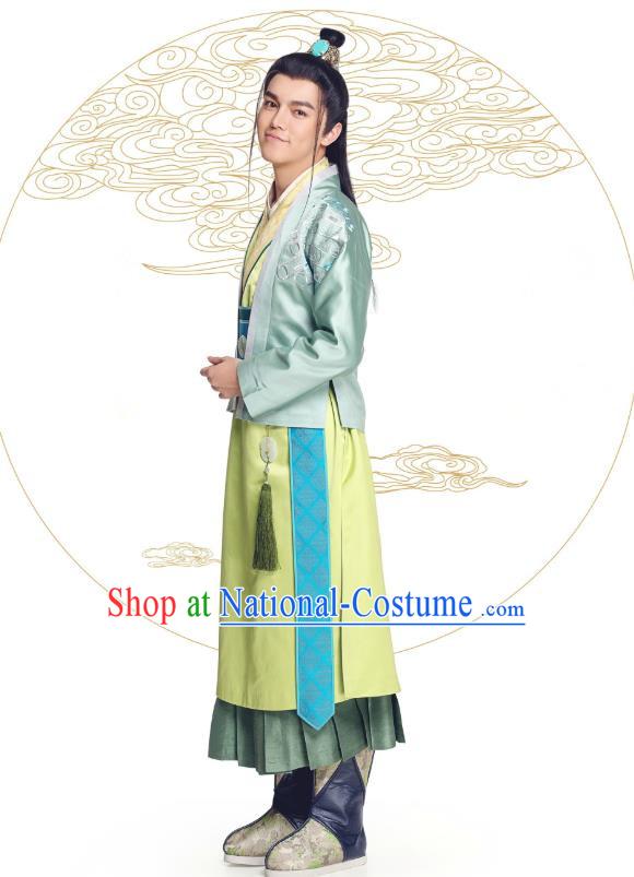 Chinese Ancient Young Prince Mo Jingxuan Clothing Historical Drama The Eternal Love Costume and Headwear for Men