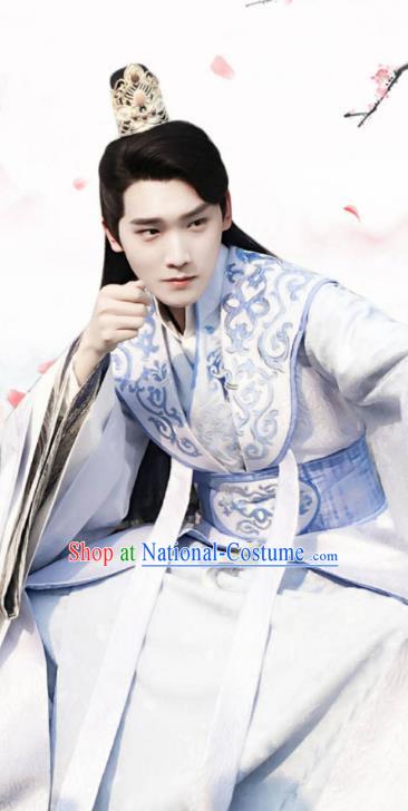 Chinese Ancient Noble Prince Mo Liancheng Clothing Historical Drama The Eternal Love Costume and Headwear for Men