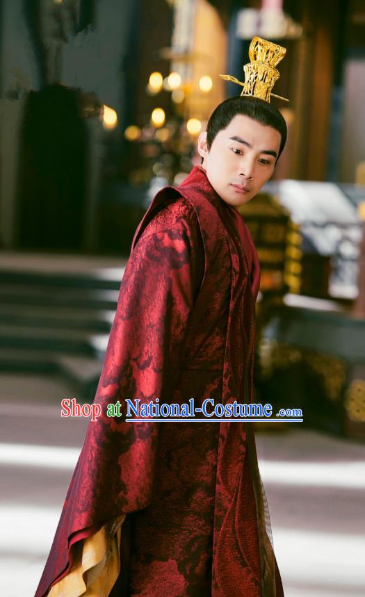 Chinese Drama Princess Silver Ancient Crown Prince Historical Costume and Headwear for Men