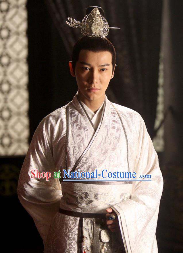 Swords of Legends Chinese Ancient Royal Prince Li Niao Clothing Historical Drama Costume and Headwear for Men