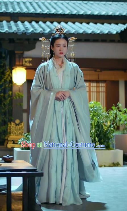 Chinese Ancient Princess Consort Rong Le Hanfu Dress Historical Drama Princess Silver Pink Costume and Headpiece for Women