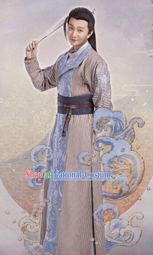 Chinese Drama The Love By Hypnotic Ancient Swordsman Song Jinyu Historical Costume and Headwear for Men