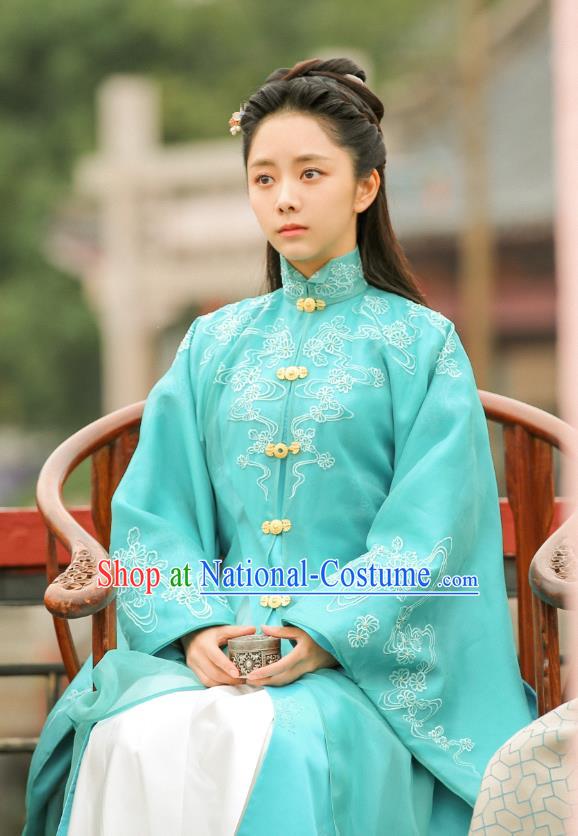 Chinese Historical Drama Ancient Ming Dynasty Noble Lady Yuan Jinxia Hanfu Dress Under the Power Costume and Headpiece for Women