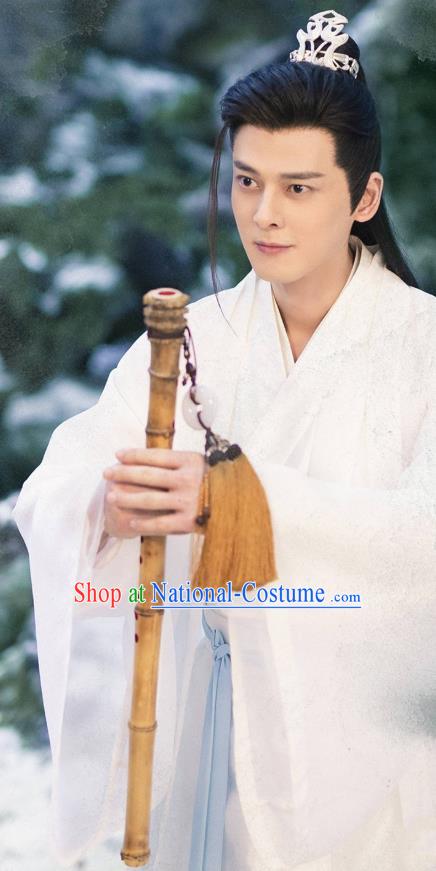 Chinese Ancient Dragon Prince Drama Sansheng Sanshi Pillow Eternal Love of Dream Su Moye Costume and Headpiece Complete Set