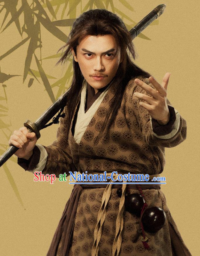 Drama Under the Power Chinese Ancient Ming Dynasty Swordsman Gai Shu Costume and Headpiece Complete Set