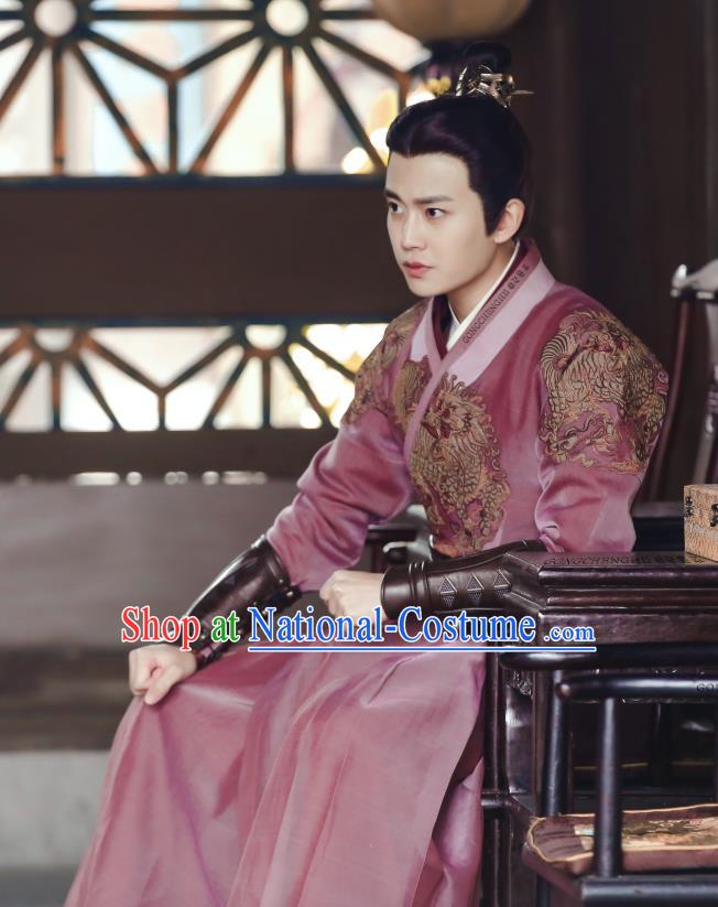 Drama Under the Power Chinese Ancient Ming Dynasty Blade Swordsman Lu Yi Costume and Headpiece Complete Set