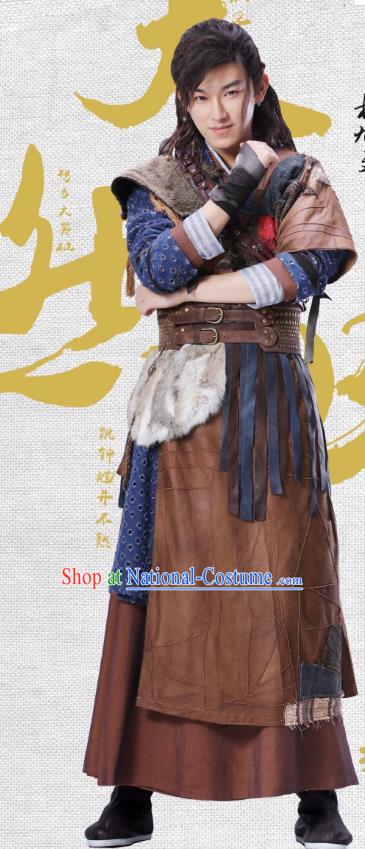 Drama Demon Catcher Zhong Kui Chinese Ancient Swordsman Mu Tianran Zhong Kui Costume and Headpiece Complete Set