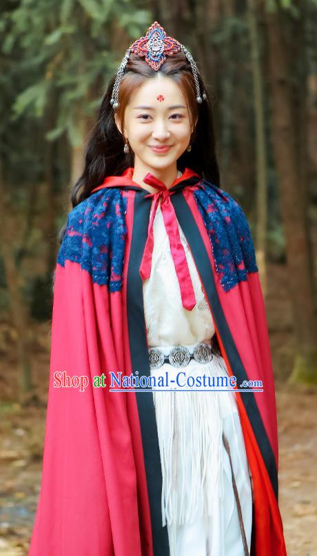 Chinese Ancient Demon Queen Mu Ziling Dress Historical Drama Demon Catcher Costume and Headpiece for Women