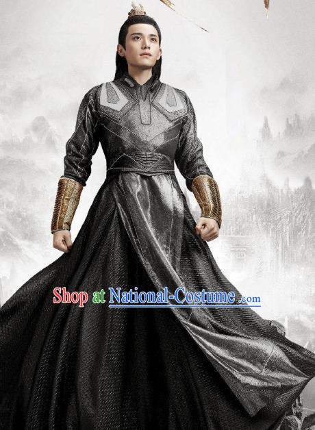 Drama The Great Ruler Chinese Ancient Swordsman Liu Mubai Costume and Headpiece Complete Set