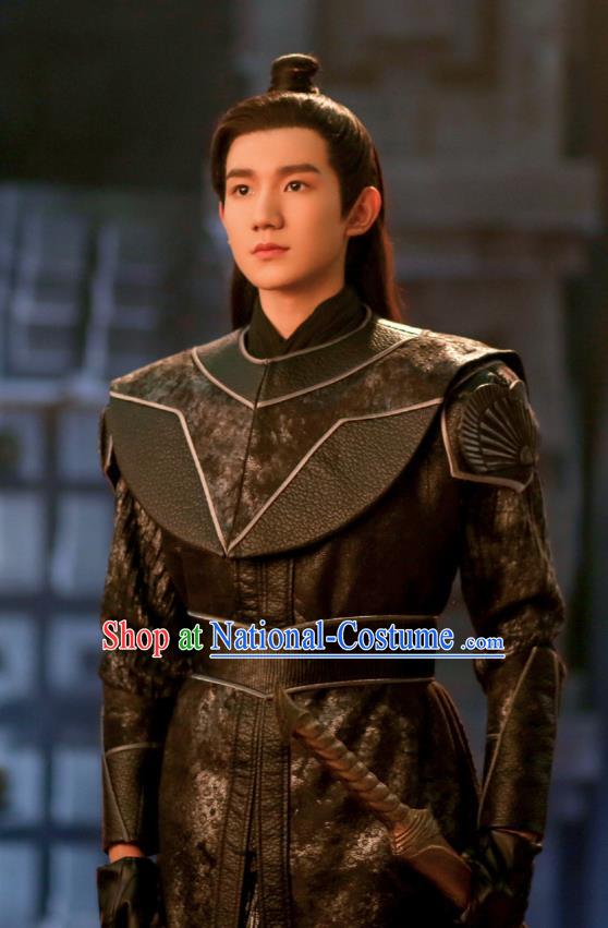 Drama The Great Ruler Chinese Ancient Young Swordsman Mu Chen Roy Costume and Headpiece Complete Set